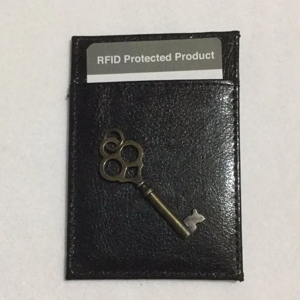 Black Leather RFID Protected Card Holder